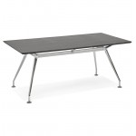 Desk table modern meeting (90 x 180 cm) LAMA plated wooden ash (black)