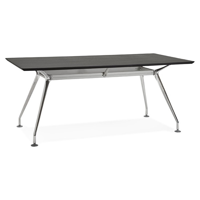 Desk table modern meeting (90 x 180 cm) LAMA plated wooden ash (black) - image 40112