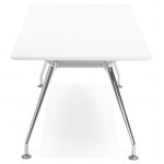 Bureau table de réunion moderne (90x180 cm) LAMA en bois (blanc mat)