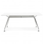 Office modern meeting (90 x 180 cm) LAMA wooden table (matte white)