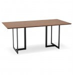 Table à manger design ou bureau (180x90 cm) DRISS en bois (finition noyer)