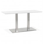 Tavolo design o riunione tavolo CORALIE (150 x 70 x 75 cm) (bianco)