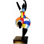 Statue sculpture décorative design FEMME VOLUPTUEUSE en résine H55 cm (multicolore)