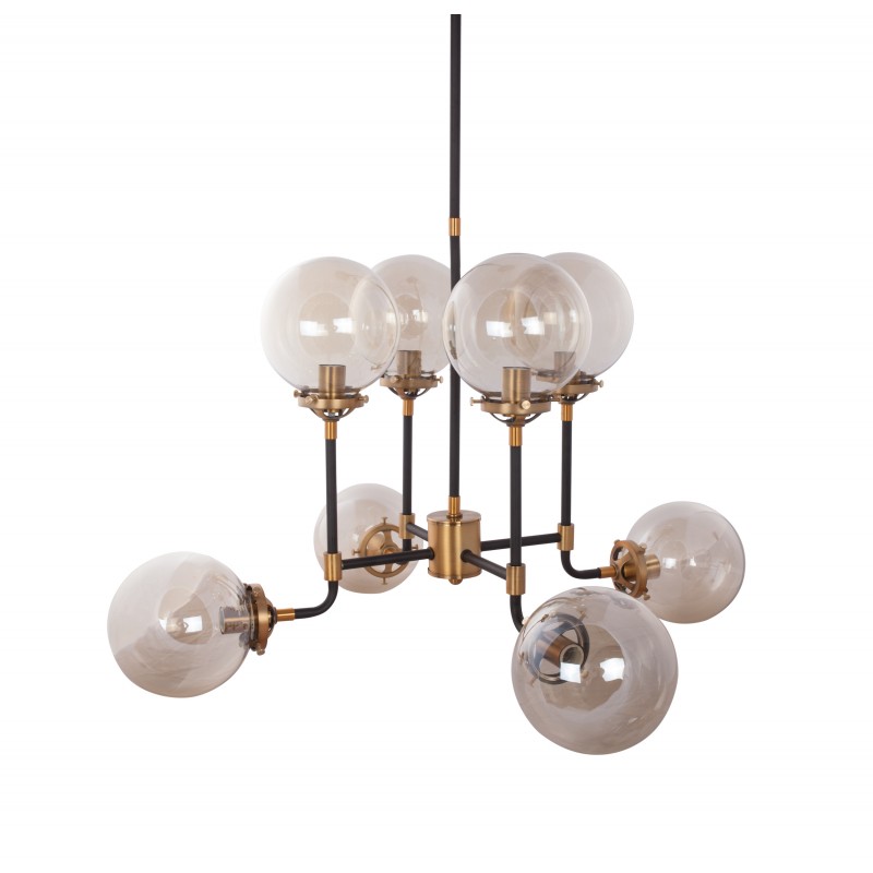Lampe à suspension design en métal H 100 cm Ø 75 cm CATELINE (noir) - image 41193