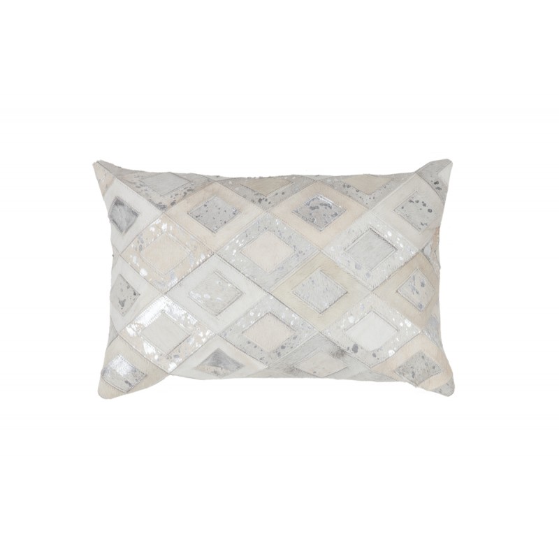 100% leather BOSTON rectangular cushion handmade (Silver) - image 41528