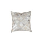 100% leather BOSTON square cushion handmade (Silver)