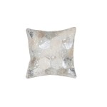 100% pelle DETROIT quadrato cuscino handmade (argento)