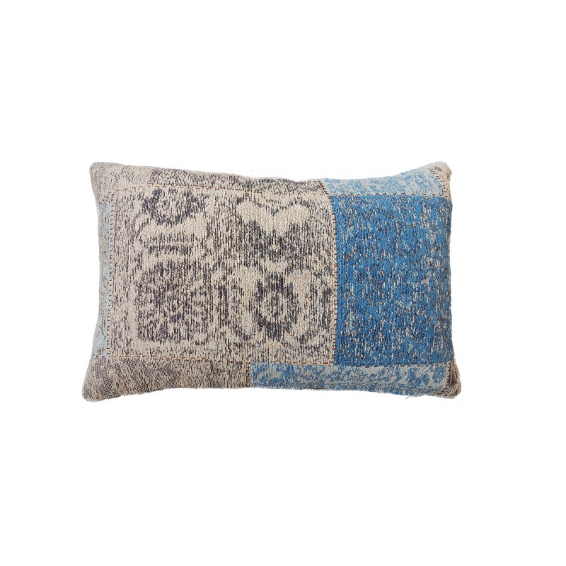 Jacquard MODICA rectangular cushion handmade (Beige blue) - image 41626