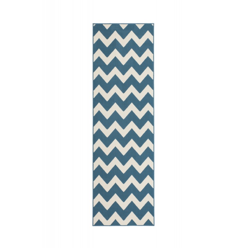 Graphic rug rectangular LICATA woven machine (turquoise ivory) - image 41696