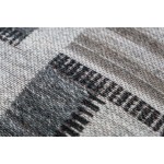 Poof patchwork AUSTIN Carré woven machine (Beige gray black)