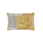 Vintage Symphony rectangular patchwork cushion handmade (yellow-blue)
