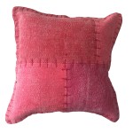 Vintage LYRICAL square patchwork cushion handmade (red)