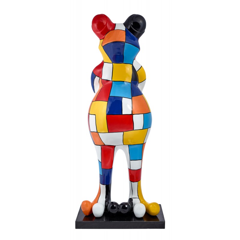 Frog CHECKERBOARD design decorative sculpture statue in resin H150 (multicolor) - image 41950