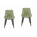 Set of 2 retro chairs padded EUGENIE (green)