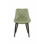 Set of 2 retro chairs padded EUGENIE (green)