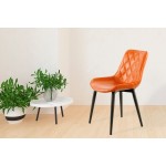 Set of 2 retro chairs padded EUGENIE (Orange)