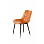 2 Retro-Stühle gepolstert EUGENIE (Orange)