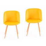 Conjunto de 2 sillas en terciopelo escandinavo LISY (amarillo)