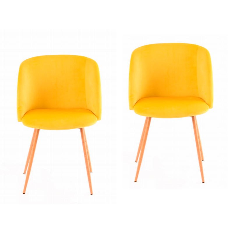 Satz von 2 Stühlen in skandinavischen LISY Velvet (gelb) - image 42038