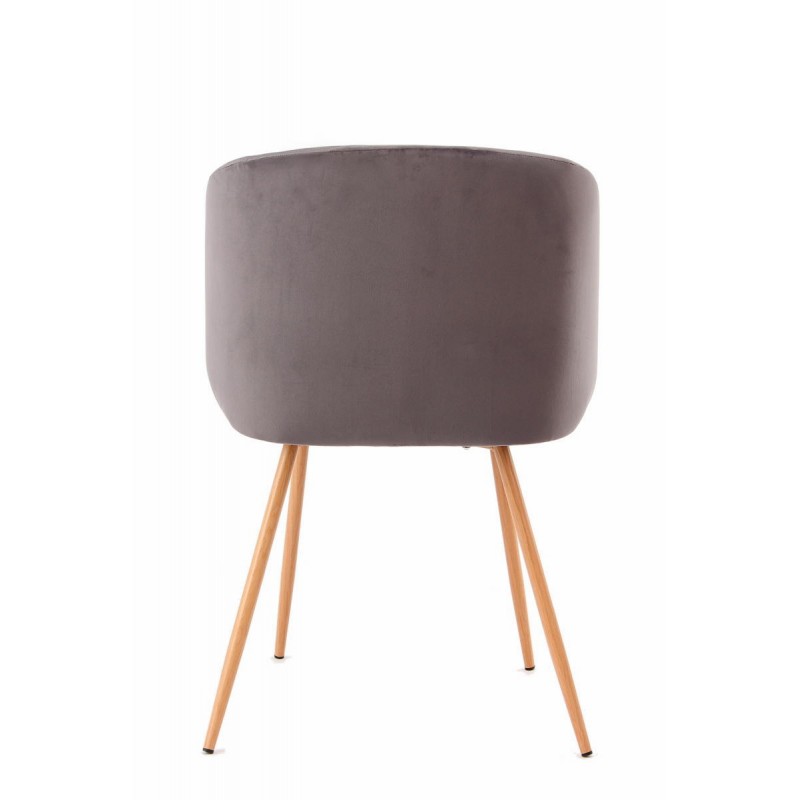 Set of 2 chairs in Velvet Scandinavian LISY (gray) - image 42049