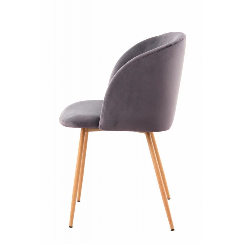Set of 2 chairs in Velvet Scandinavian LISY (gray) - image 42051