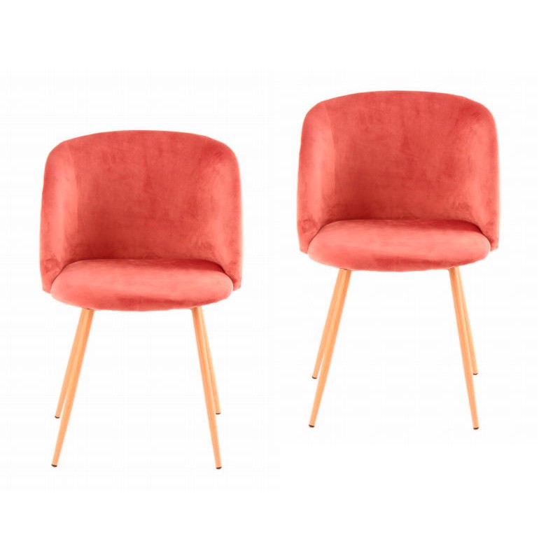 Lot de 2 chaises en velours scandinave LISY (Rose) - image 42062