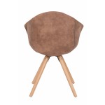 Set of 2 cushioned chairs Scandinavian MADISON (Brown)