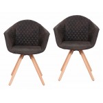Set 2 gepolsterte Stühle skandinavischen MADISON (schwarz)