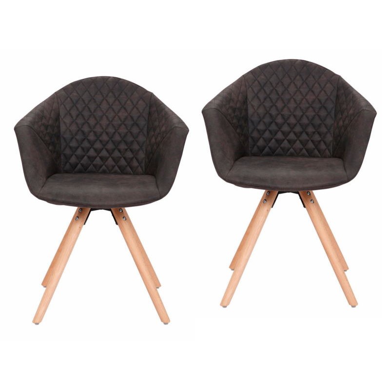 Set of 2 cushioned chairs Scandinavian MADISON (black) - image 42118