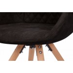 Set of 2 cushioned chairs Scandinavian MADISON (black)