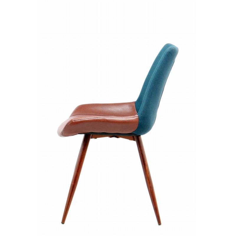Juego de 2 sillas vintage NELLY (azul y marrón) - image 42199