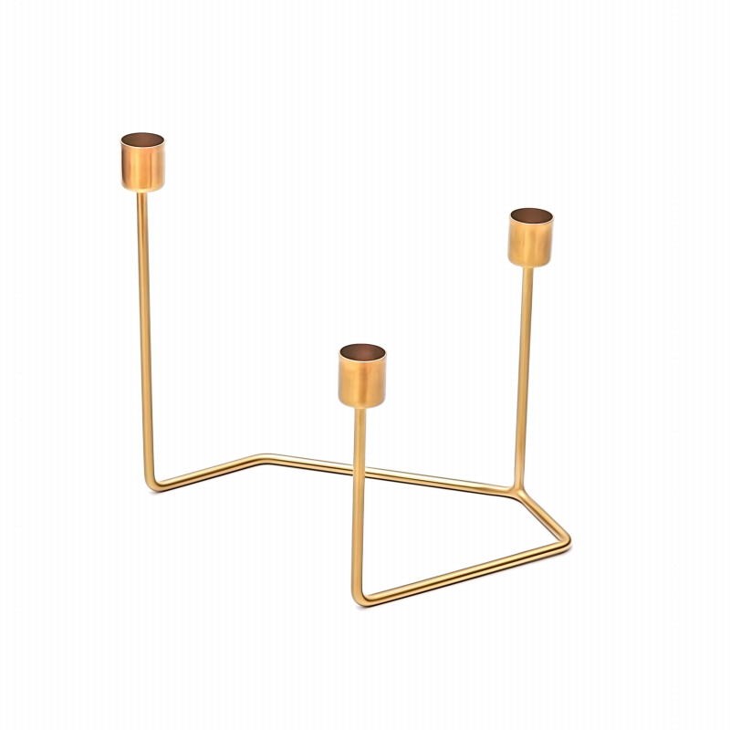 Candlestick 3 branches square base SHELLY (gold)