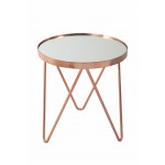 End table, end table MARILOU in glass and metal (Pink)