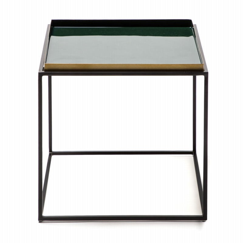Table d'appoint, bout de canapé SALVADOR en métal (Vert) - image 42455