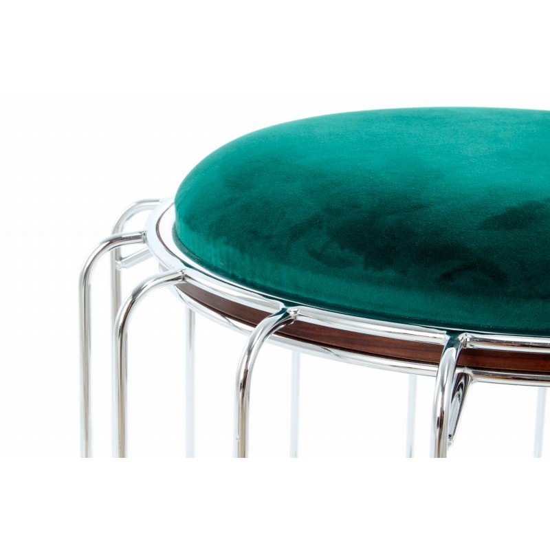 Puf, mesa de terciopelo leonado (verde, plateado) - image 42528