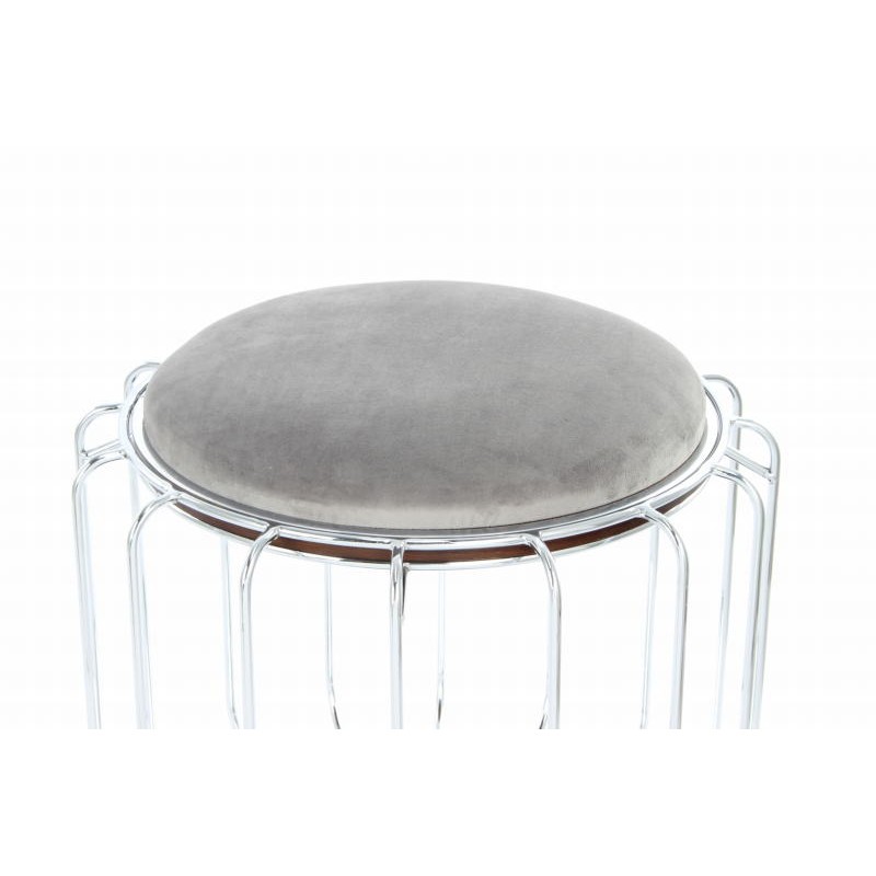 Puf, mesa de terciopelo leonado (gris, plata) - image 42550