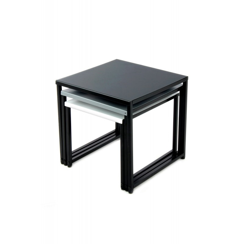 Tables gigognes ALISSA en métal (Noir, Gris Blanc) - image 42666