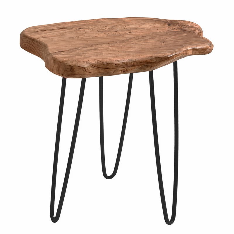 Tavolino, la fine del divano ANGELE in metallo e legno di cedro (naturale) - image 42699
