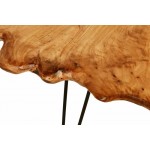 Table d'appoint, bout de canapé ALYSSA en métal et bois de cèdre (Naturel)