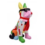Resina statua scultura decorativo cane in piedi H102 (multicolor)