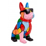 Harz Statue Skulptur Deko Design Hund A Sonnenbrillen stehen H36 (multicolor)