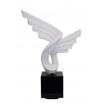 Statue sculpture décorative design enceinte Bluetooth SMALL WING en résine (Blanc)