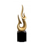 Statua disegno scultura decorativa incinta Bluetooth POSEIDON in resina (Golden)