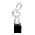 Diseño de escultura decorativa de la estatua embarazada Bluetooth MOVIMIENTO en resina (Blanco)