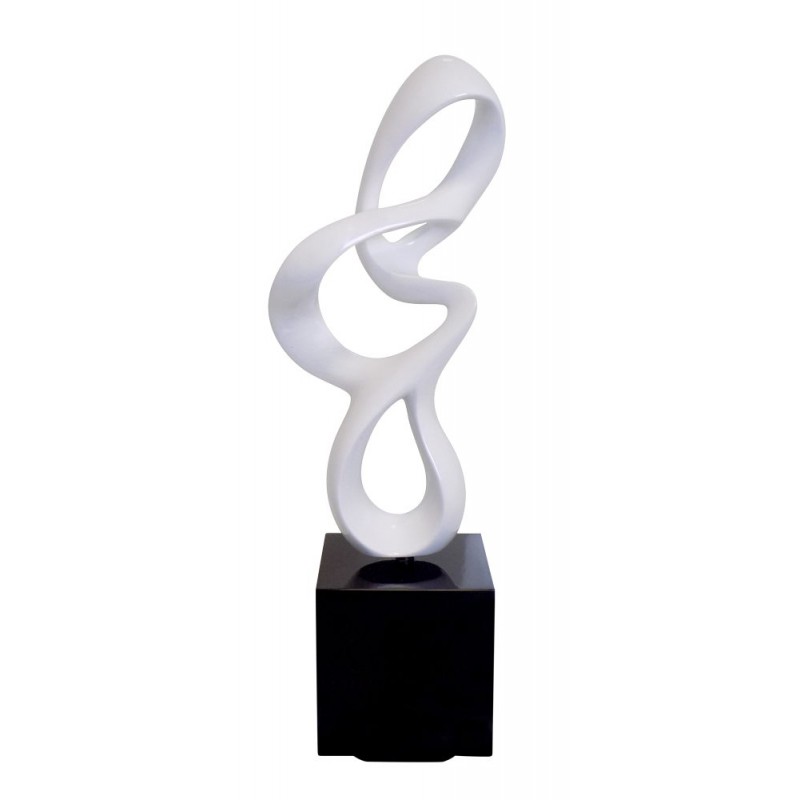 Statua disegno scultura decorativa incinta Bluetooth MOVEMENT in resina (bianco)