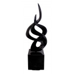 Statua disegno scultura decorativa incinta Bluetooth NIGHT SONG in resina (nero)