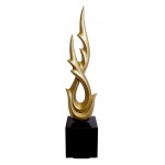 Statua disegno scultura decorativa incinta Bluetooth DANCE con WING in resina (Golden)