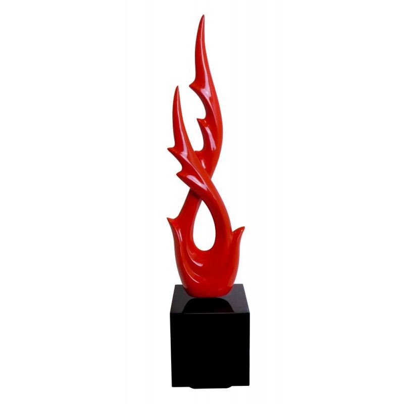 Statua disegno scultura decorativa incinta Bluetooth DANCE con WING in resina (rosso) - image 43001