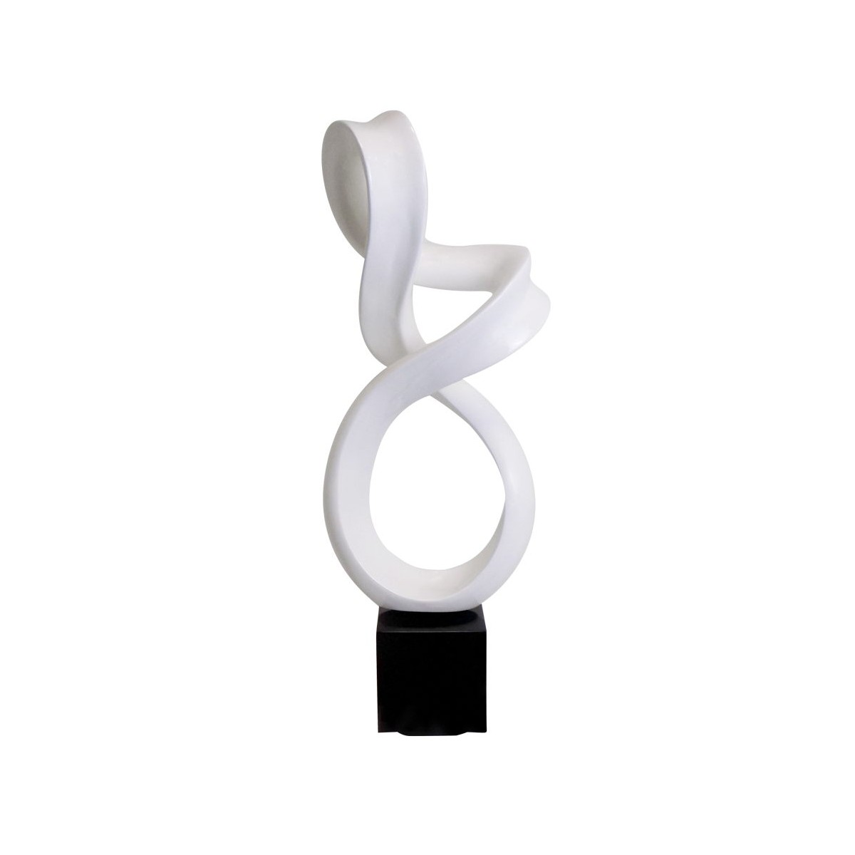 Statue sculpture décorative design enceinte Bluetooth GOOD LUCK en résine  (Blanc)