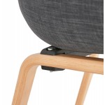 Sedia di design scandinavo con braccioli CALLA in tessuto naturale per piedi (grigio antracite)